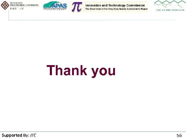 Thank you Supported By: ITC By 56 