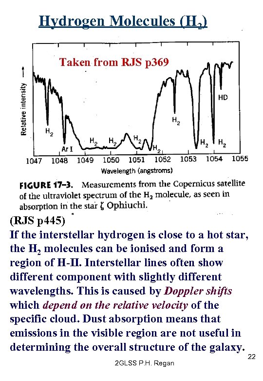 Hydrogen Molecules (H 2) Taken from RJS p 369 (RJS p 445) If the