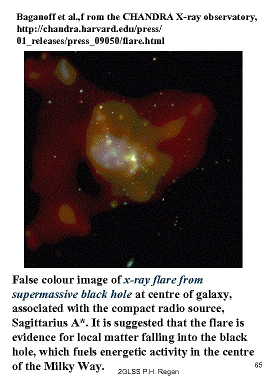 Baganoff et al. , f rom the CHANDRA X-ray observatory, http: //chandra. harvard. edu/press/