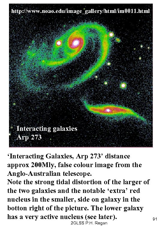 http: //www. noao. edu/image_gallery/html/im 0011. html Interacting galaxies Arp 273 ‘Interacting Galaxies, Arp 273’