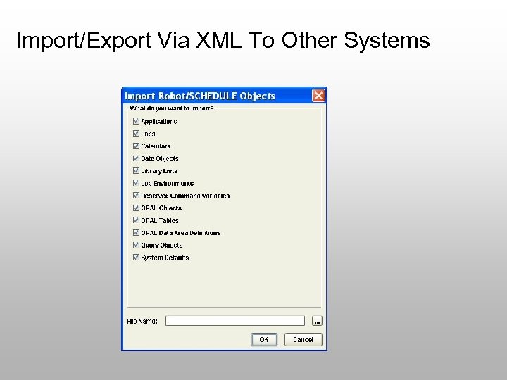 Import/Export Via XML To Other Systems 