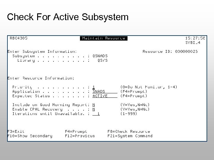 Check For Active Subsystem 
