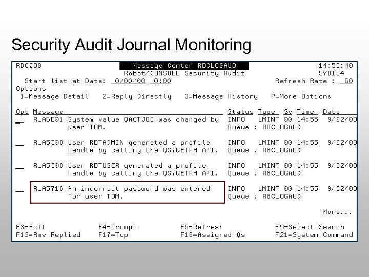 Security Audit Journal Monitoring 