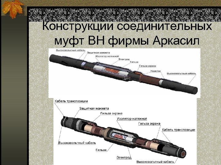 Конструкции соединительных муфт ВН фирмы Аркасил 