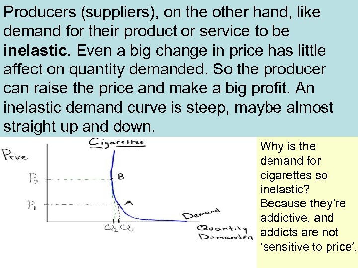 Producers (suppliers), on the other hand, like demand for their product or service to