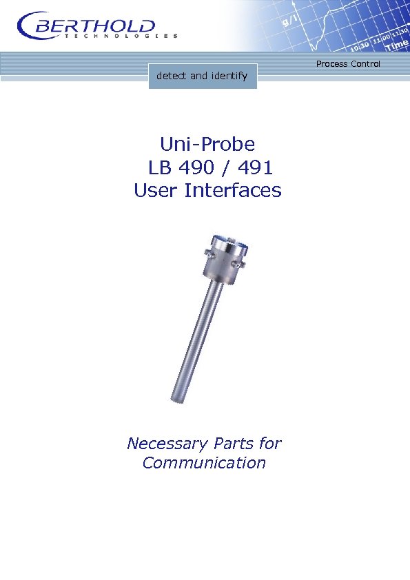 Process Control detect and identify Uni-Probe LB 490 / 491 User Interfaces Necessary Parts