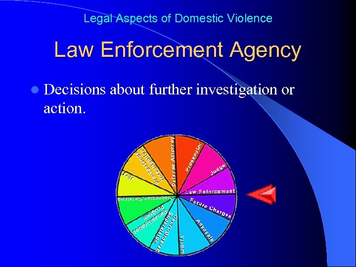 Legal Aspects of Domestic Violence Law Enforcement Agency l Decisions action. about further investigation