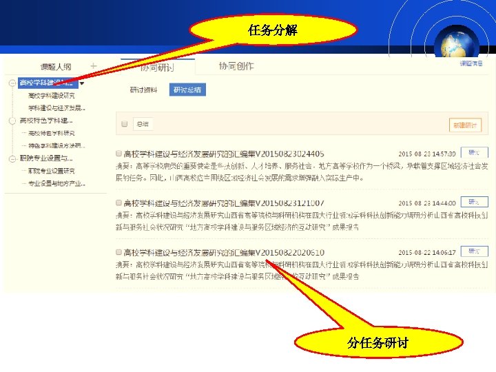 任务分解 分任务研讨 