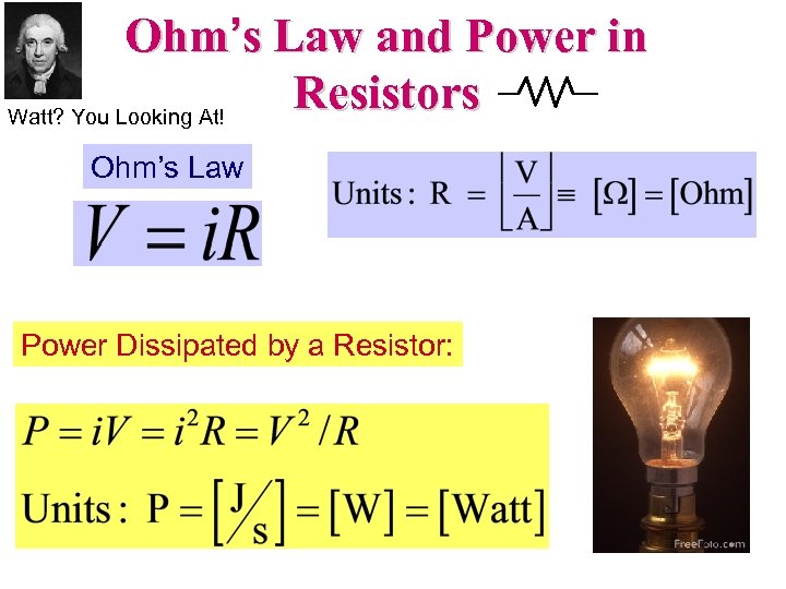 Ohm’s Law and Power in Resistors Watt? You Looking At! Ohm’s Law Power Dissipated