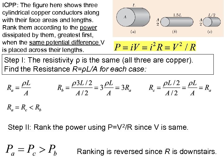 ICPP: The ﬁgure here shows three cylindrical copper conductors along with their face areas
