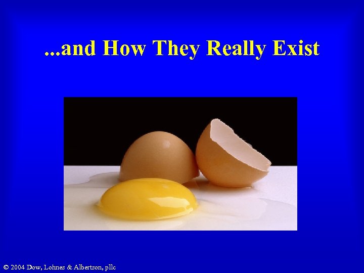 . . . and How They Really Exist © 2004 Dow, Lohnes & Albertson,