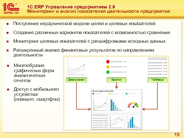 1 С: ERP Управление предприятием 2. 0 Мониторинг и анализ показателей деятельности предприятия n