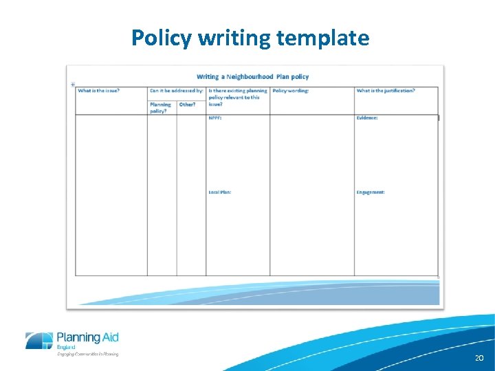 Policy writing template 20 