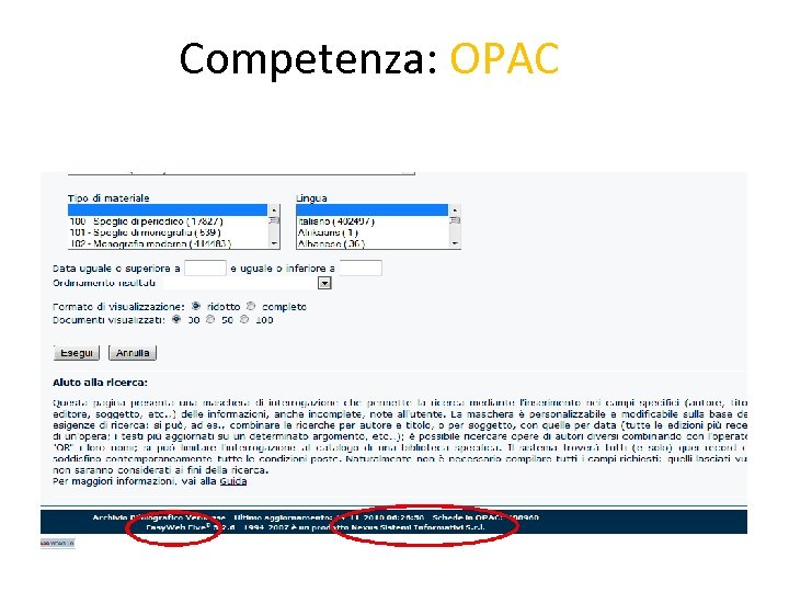 Competenza: OPAC 