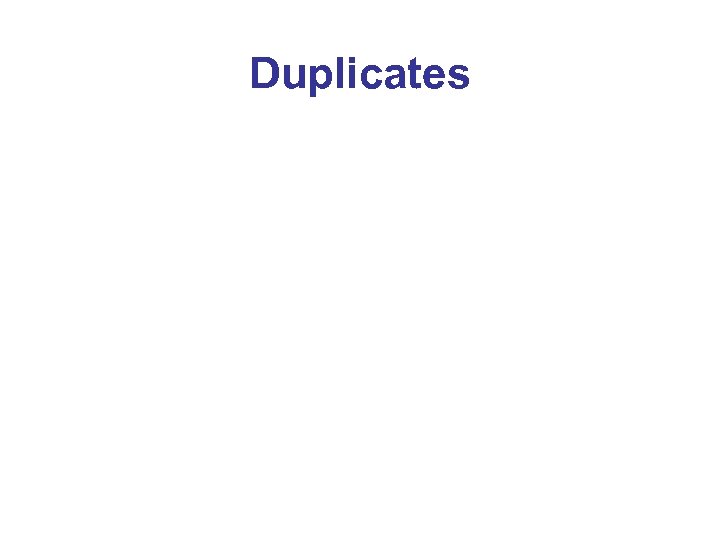 Duplicates 