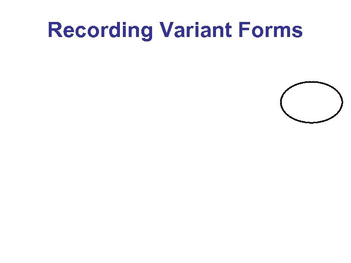 Recording Variant Forms 