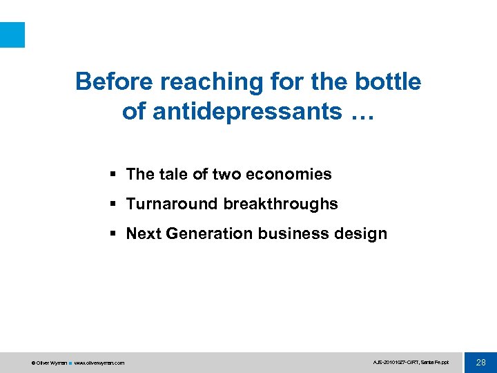 Before reaching for the bottle of antidepressants … § The tale of two economies