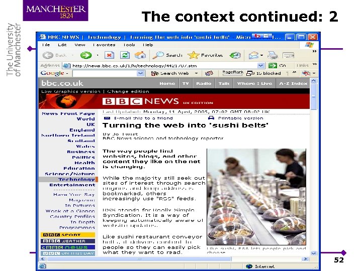 The context continued: 2 52 