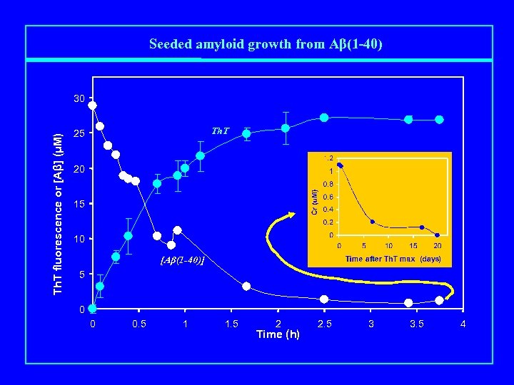 Seeded amyloid growth from Aβ(1 -40) Th. T fluorescence or [Aβ] (μM) 30 Th.