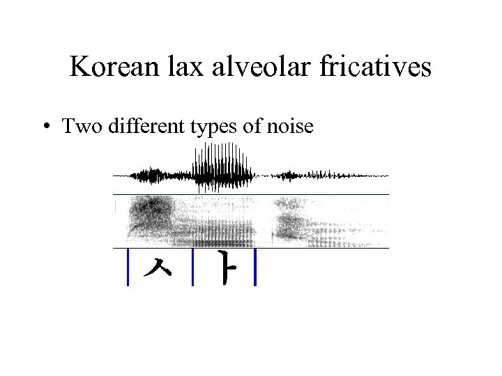 Korean lax alveolar fricatives • Two different types of noise 