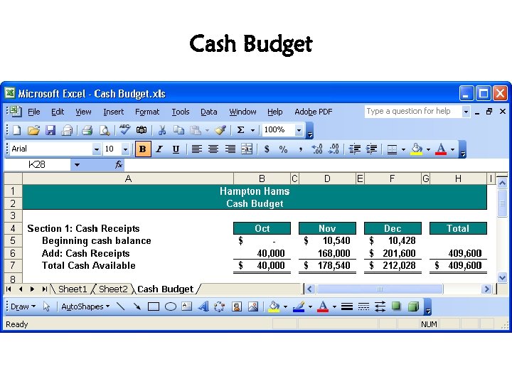 Cash Budget 