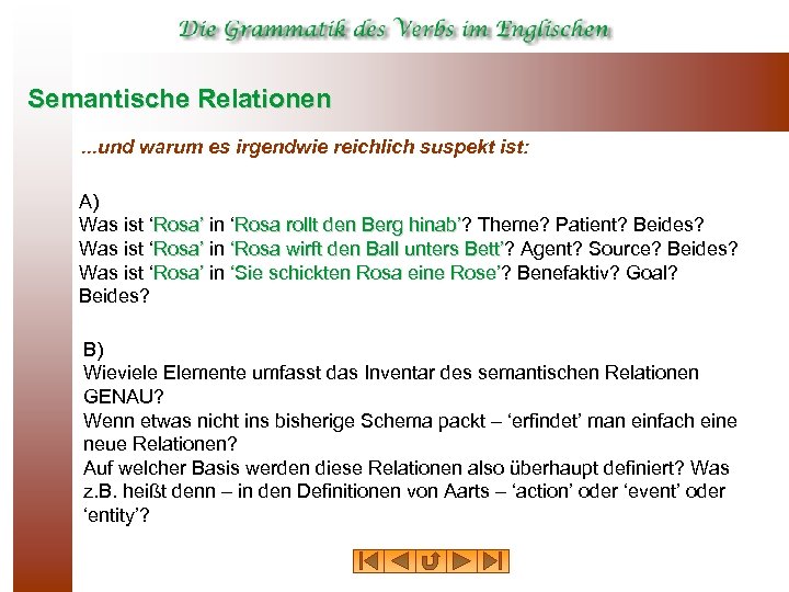 Semantische Relationen. . . und warum es irgendwie reichlich suspekt ist: A) Was ist