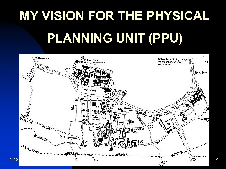 MY VISION FOR THE PHYSICAL PLANNING UNIT (PPU) 3/18/2018 8 