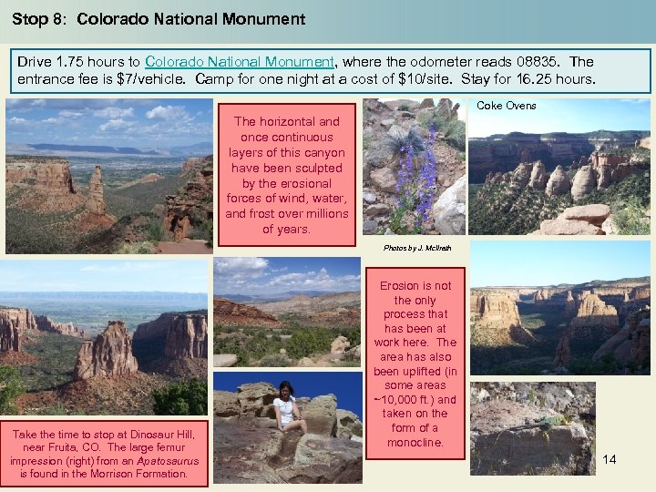 Stop 8: Colorado National Monument Drive 1. 75 hours to Colorado National Monument, where