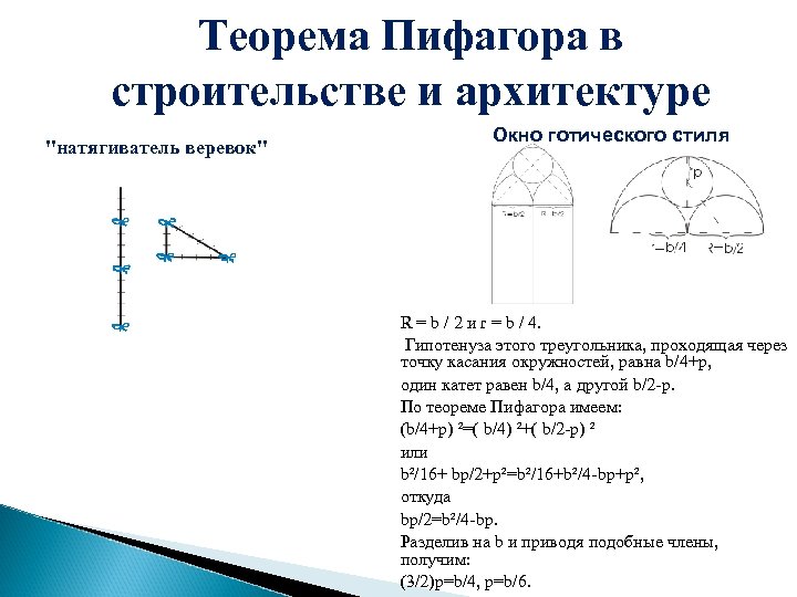 Применение теоремы пифагора в жизни проект