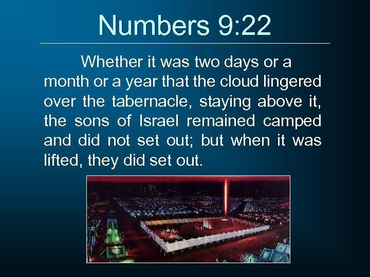 Numbers 9: 22 Whether it was two days or a month or a year