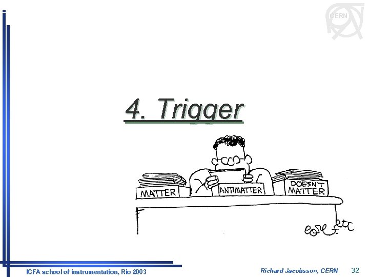 CERN 4. Trigger ICFA school of instrumentation, Rio 2003 Richard Jacobsson, CERN 32 