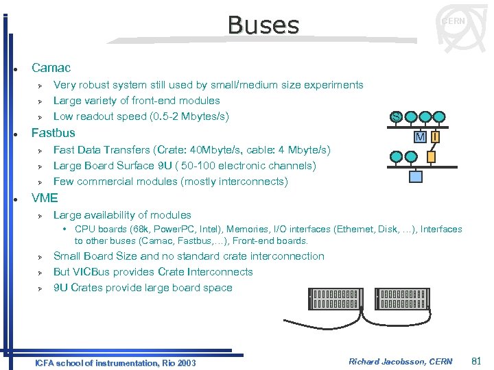 Buses l Camac Ø Ø Ø l Very robust system still used by small/medium