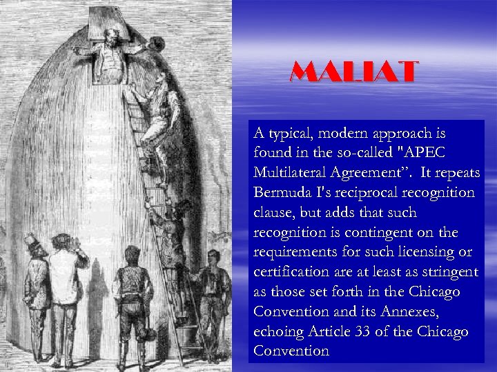 MALIAT A typical, modern approach is found in the so-called "APEC Multilateral Agreement”. It