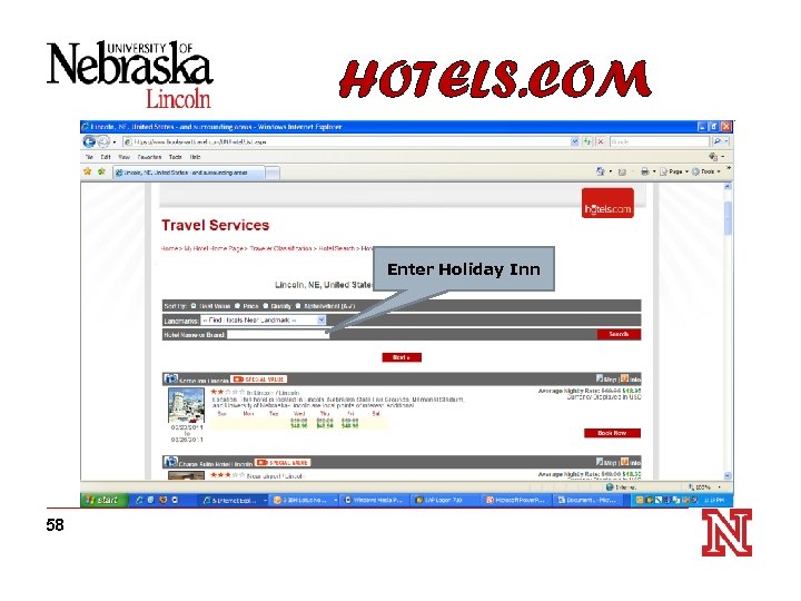 HOTELS. COM Enter Holiday Inn 58 