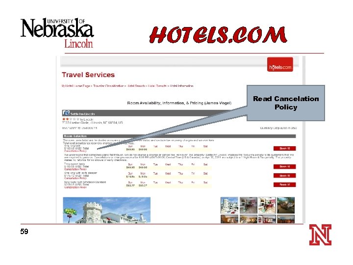 HOTELS. COM Read Cancelation Policy 59 