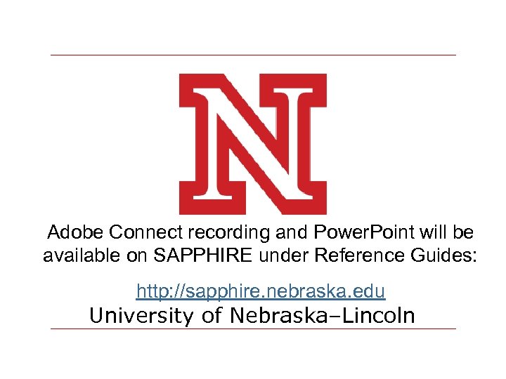 Adobe Connect recording and Power. Point will be available on SAPPHIRE under Reference Guides: