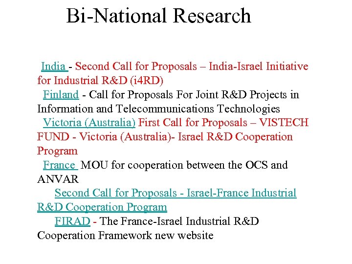 Bi-National Research India - Second Call for Proposals – India-Israel Initiative for Industrial R&D