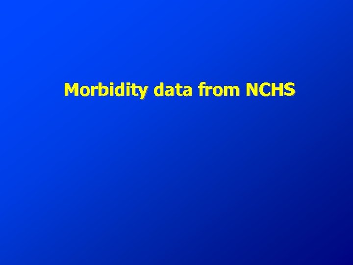 Morbidity data from NCHS 
