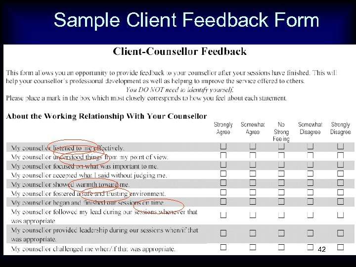 Sample Client Feedback Form 42 