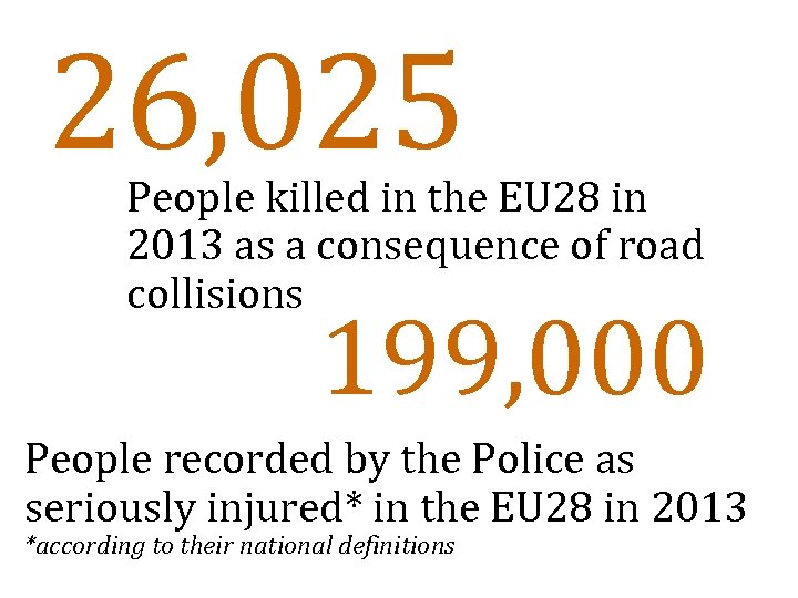 26, 025 People killed in the EU 28 in 2013 as a consequence of