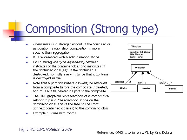 Composition (Strong type) n n n Composition is a stronger variant of the "owns