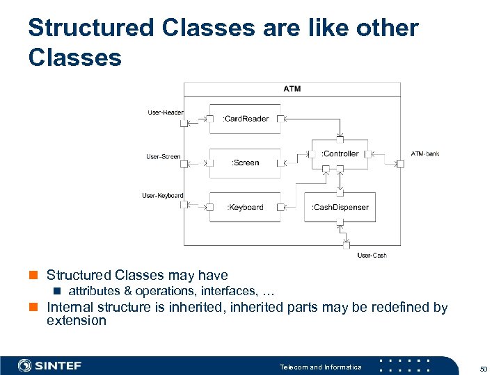 Structured Classes are like other Classes n Structured Classes may have n attributes &