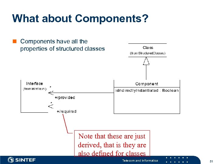 What about Components? n Components have all the properties of structured classes Note that