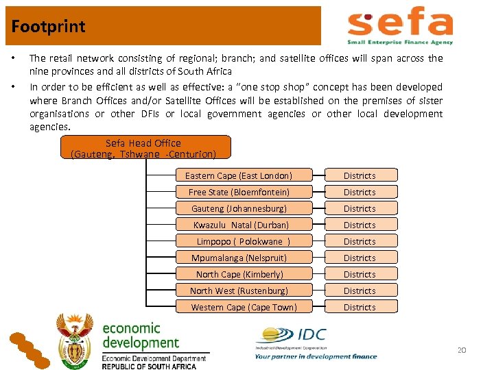 Footprint • • The retail network consisting of regional; branch; and satellite offices will