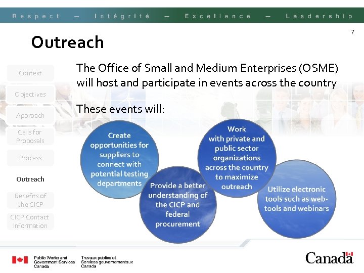 Outreach Context The Office of Small and Medium Enterprises (OSME) will host and participate