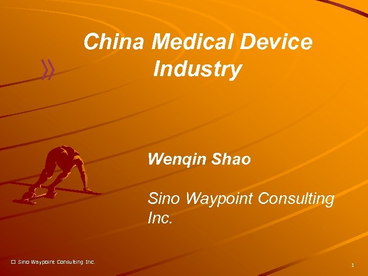 China Medical Device Industry Wenqin Shao Sino Waypoint Consulting Inc. 1 