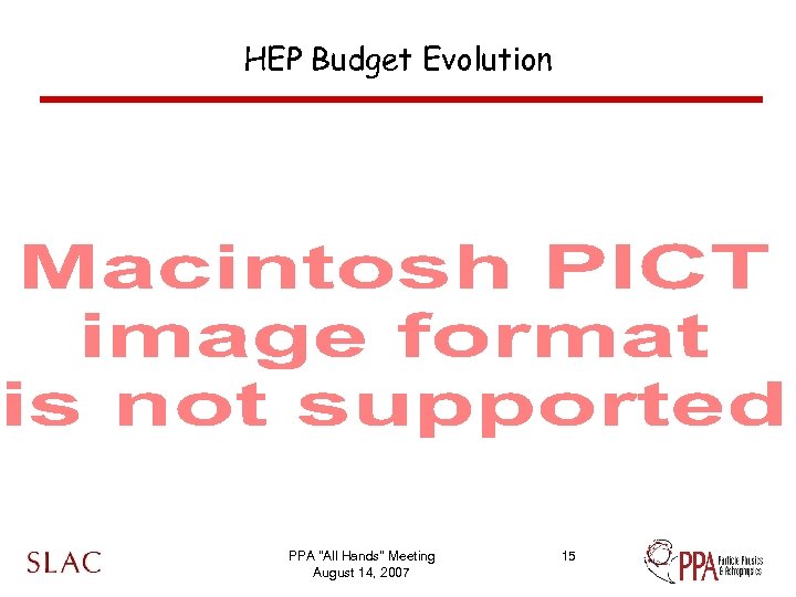 HEP Budget Evolution PPA 