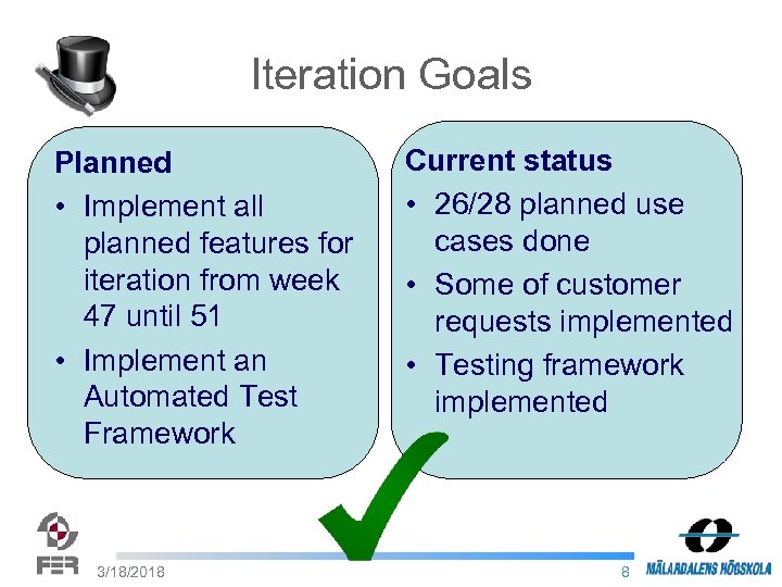 Iteration Goals Planned • Implement all planned features for iteration from week 47 until