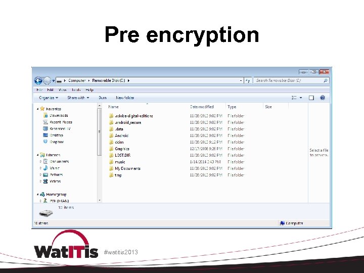 Pre encryption #watitis 2013 