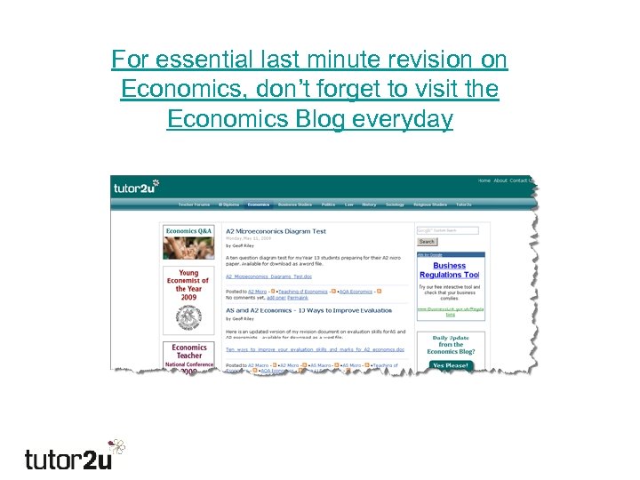 For essential last minute revision on Economics, don’t forget to visit the Economics Blog